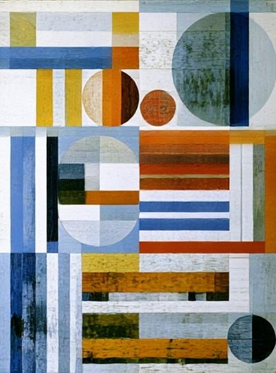Geometric Color Blocks Abstract Poster.