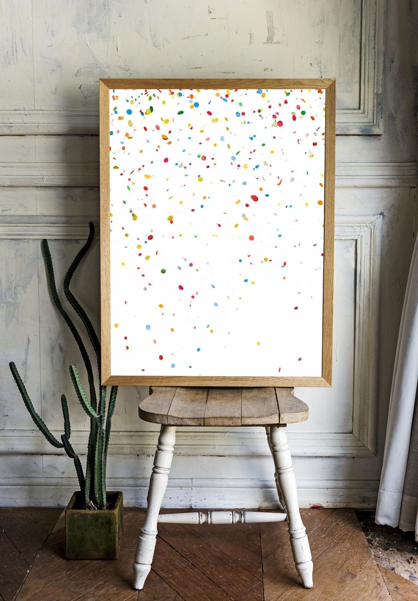 Colorful Confetti Abstract Poster. room preview