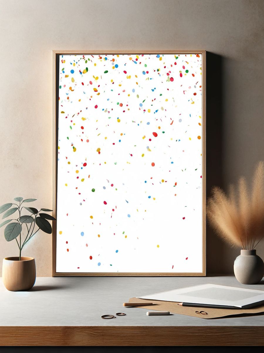 Colorful Confetti Abstract Poster. — room view 2