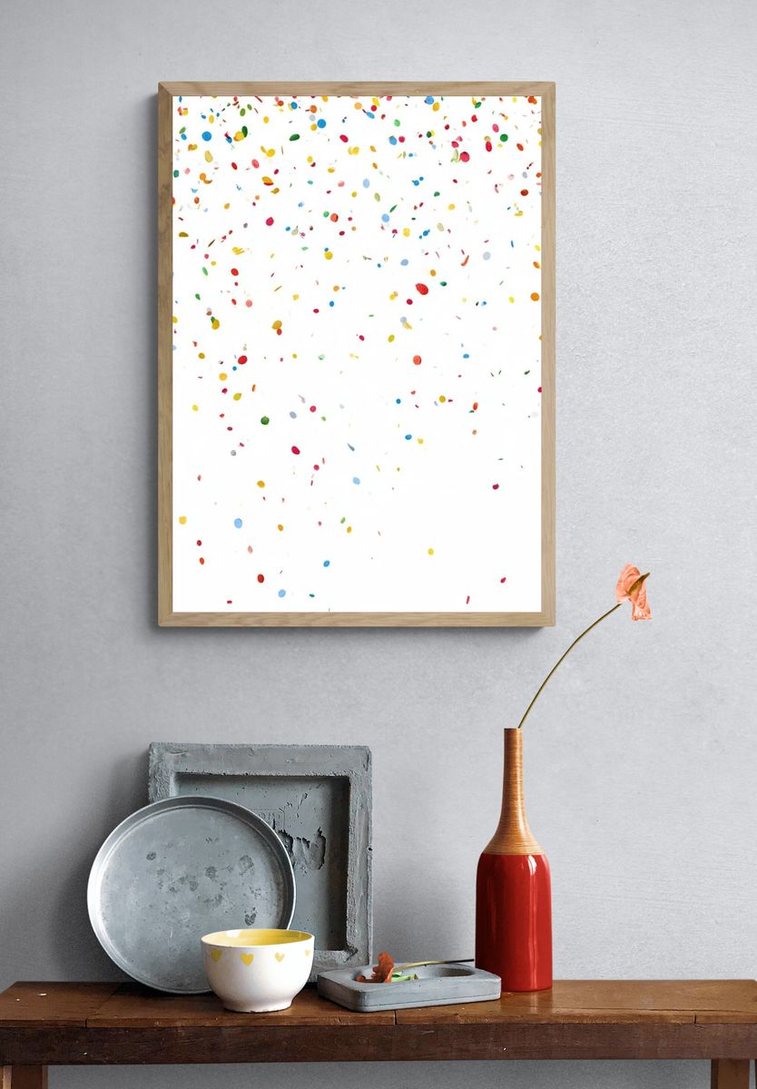 Colorful Confetti Abstract Poster. — room view 3