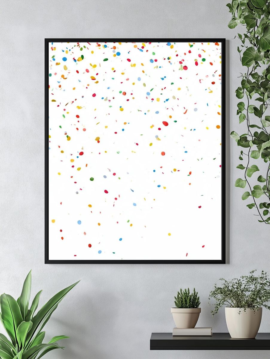 Colorful Confetti Abstract Poster. — room view 4