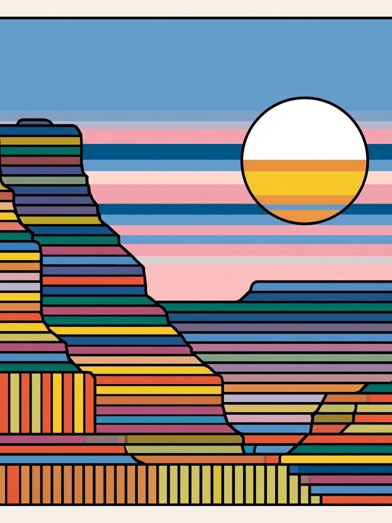 Sunset Stripes Abstract Poster. poster — abstract art