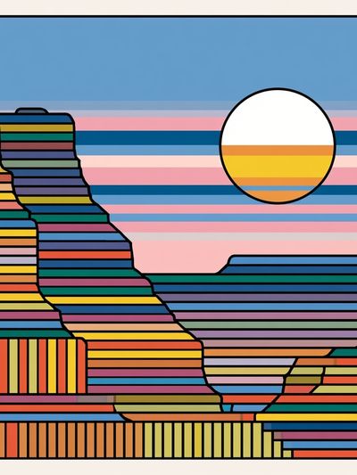 Sunset Stripes Abstract Poster.