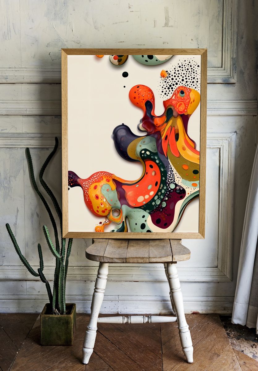 Colorful Organic Abstract Poster. room preview