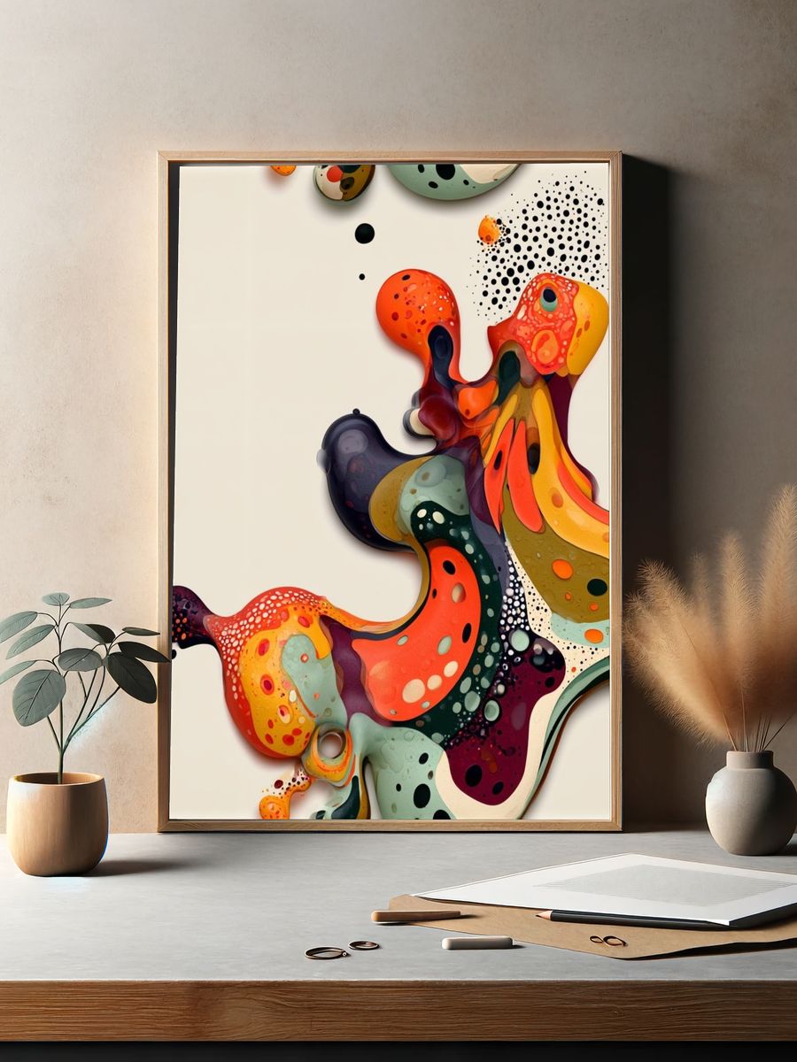 Colorful Organic Abstract Poster. — room view 2
