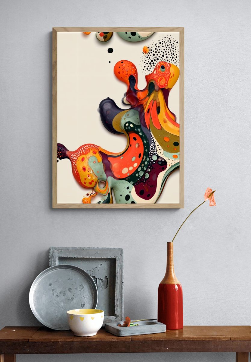 Colorful Organic Abstract Poster. — room view 3