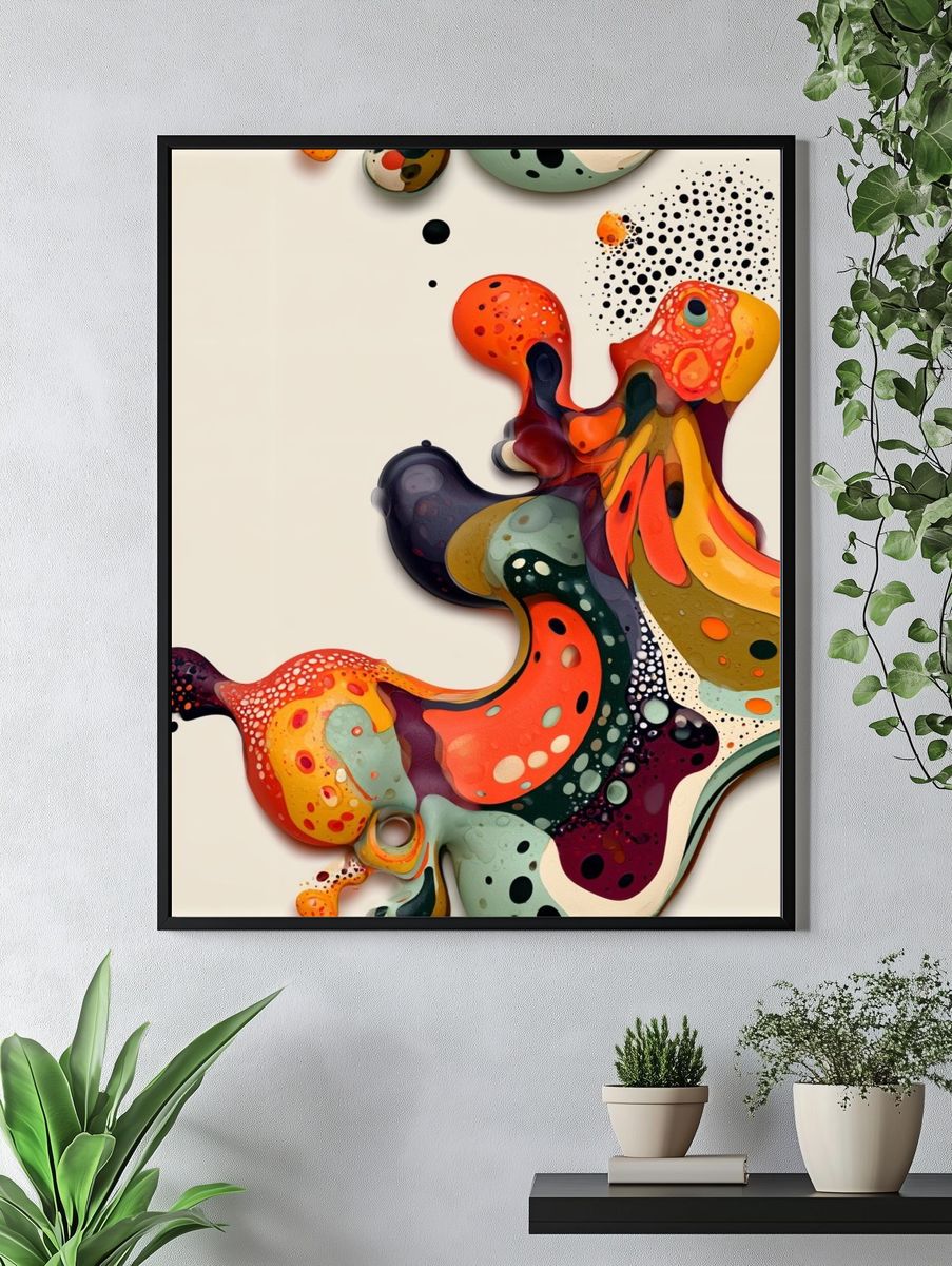 Colorful Organic Abstract Poster. — room view 4