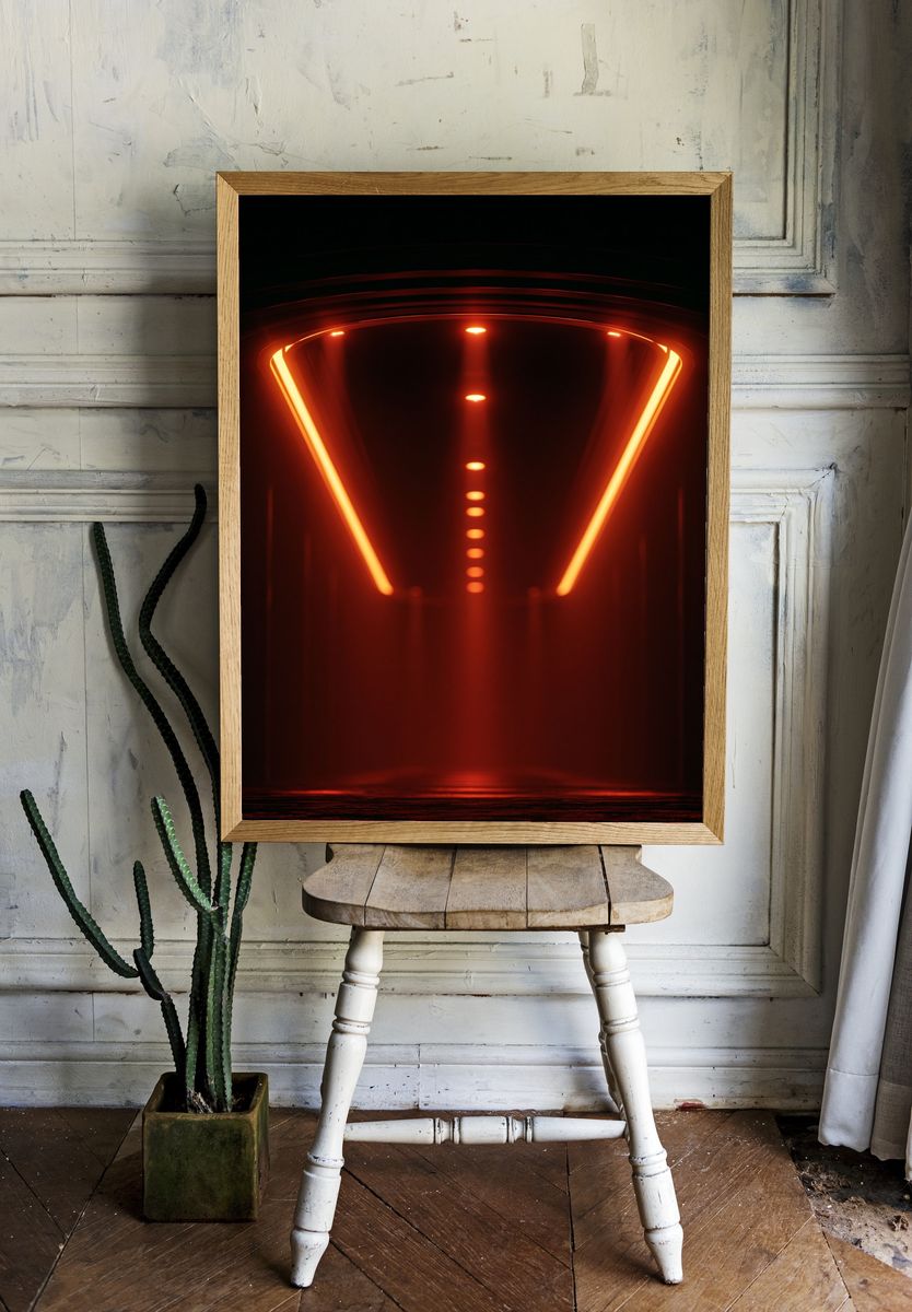 Neon Tunnel Abstract Print. room preview