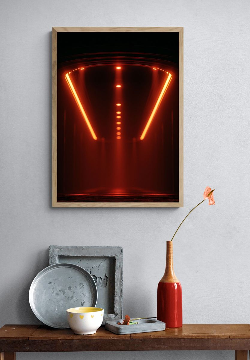 Neon Tunnel Abstract Print. — room view 3