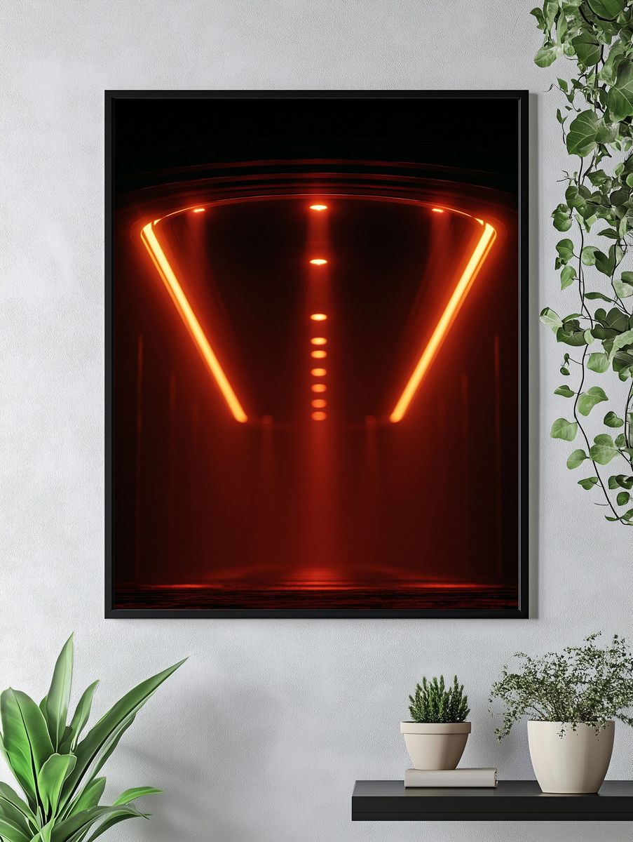 Neon Tunnel Abstract Print. — room view 4