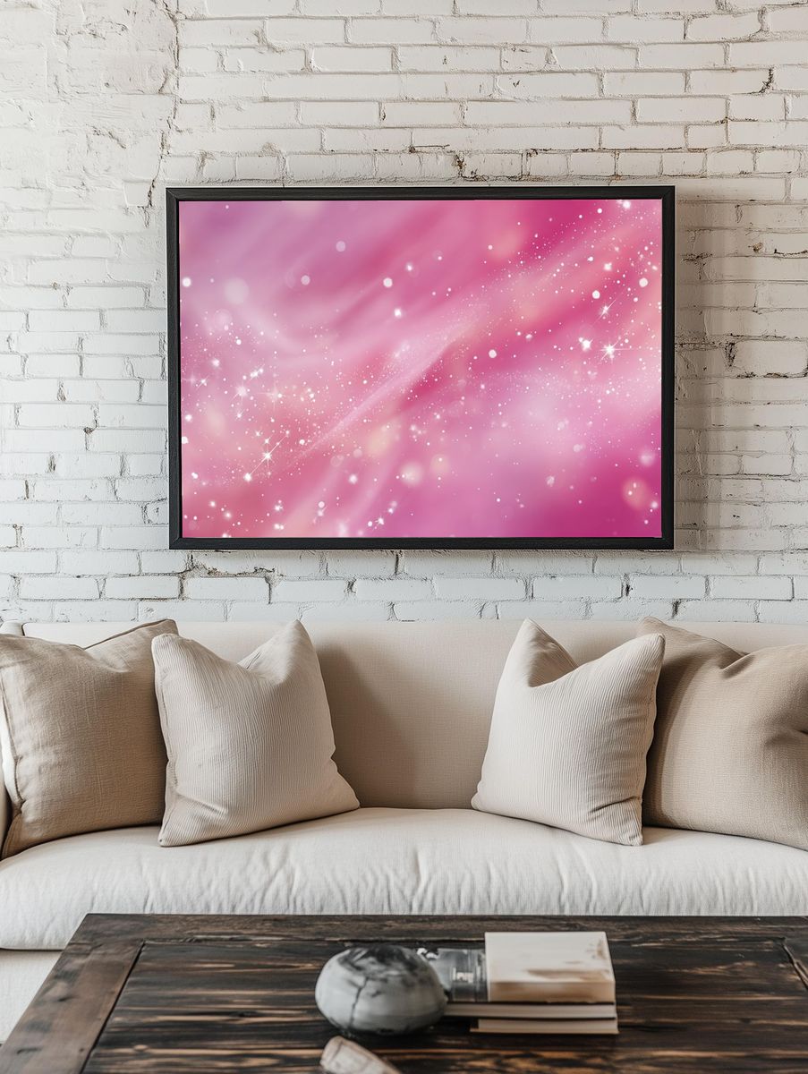 Pink Sparkle Abstract Poster room preview