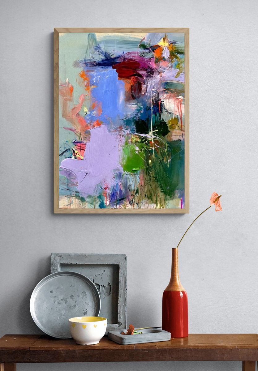 Pastel Brushstroke Abstract Poster. — room view 3