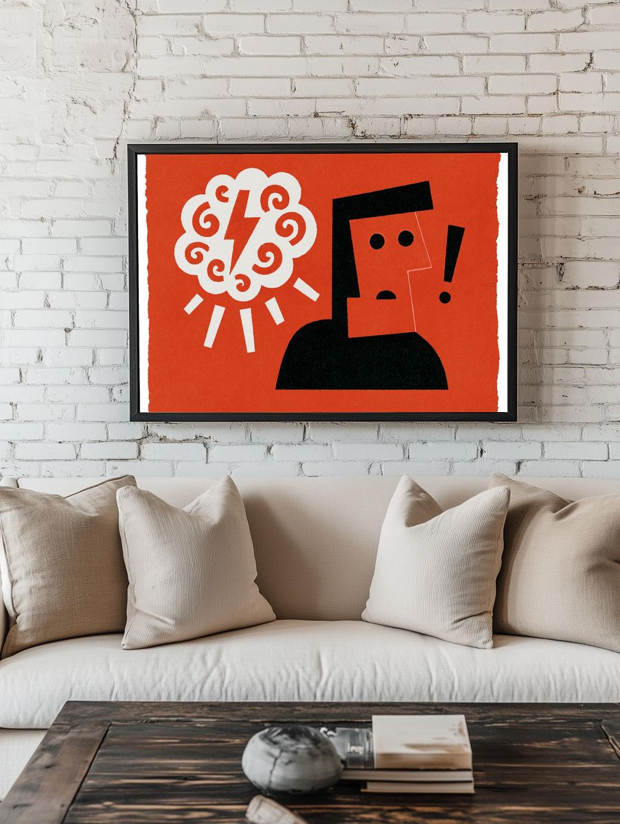 Abstract Face and Sun Poster. — room view 1