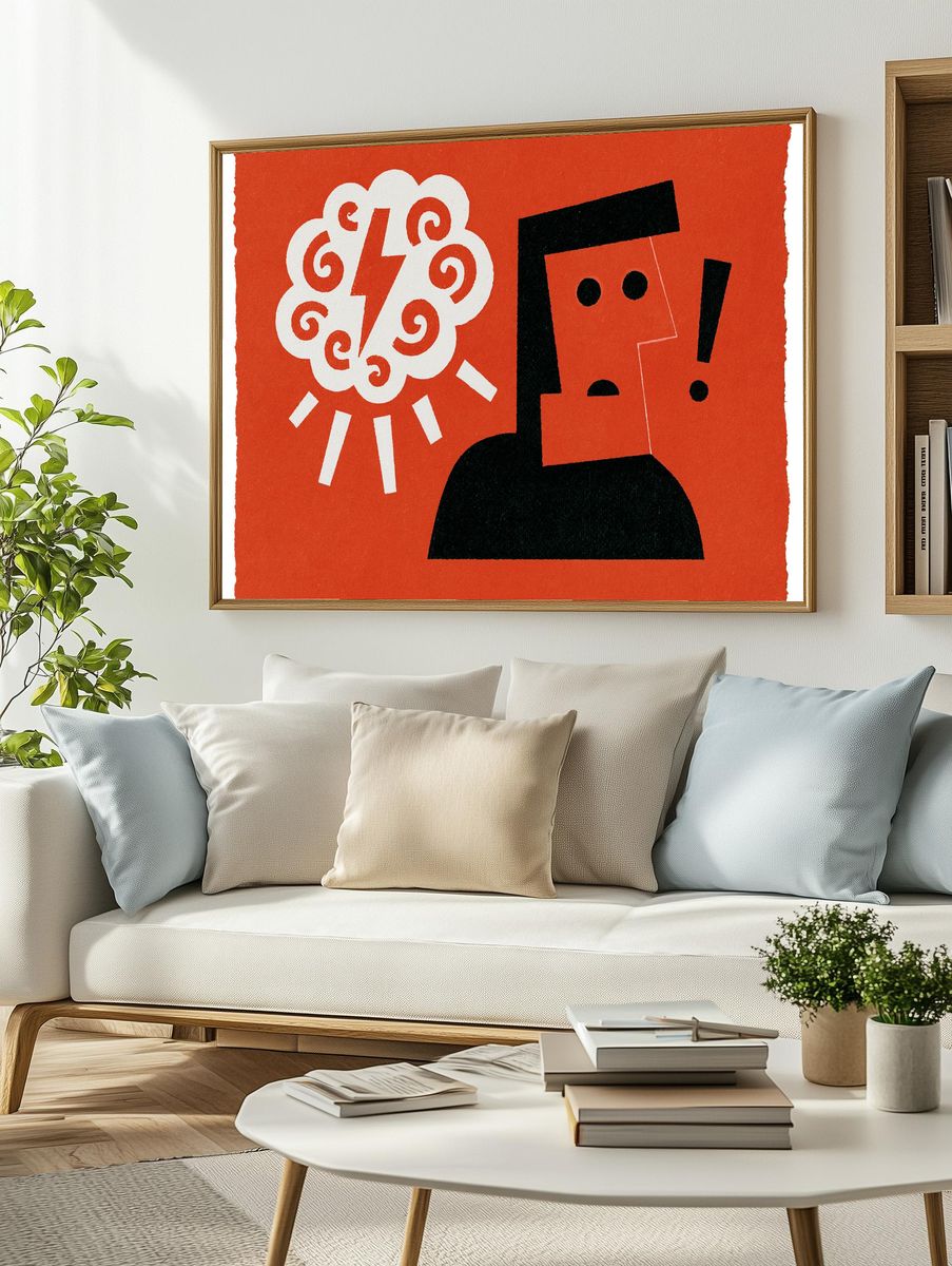 Abstract Face and Sun Poster. — room view 2