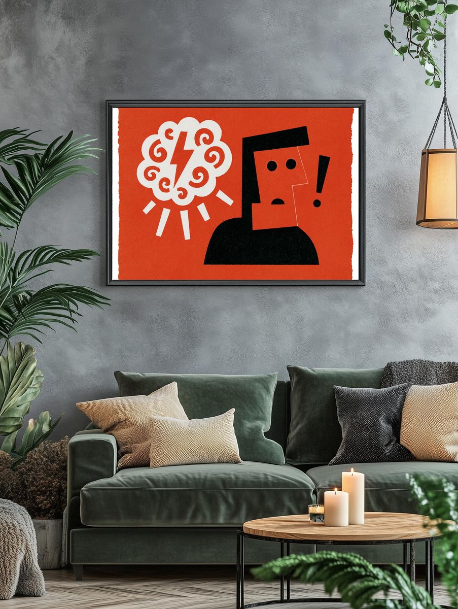 Abstract Face and Sun Poster. — room view 4