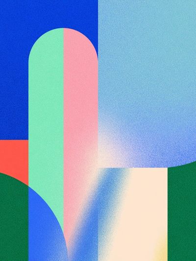 Geometric Color Blocks Abstract Poster. poster