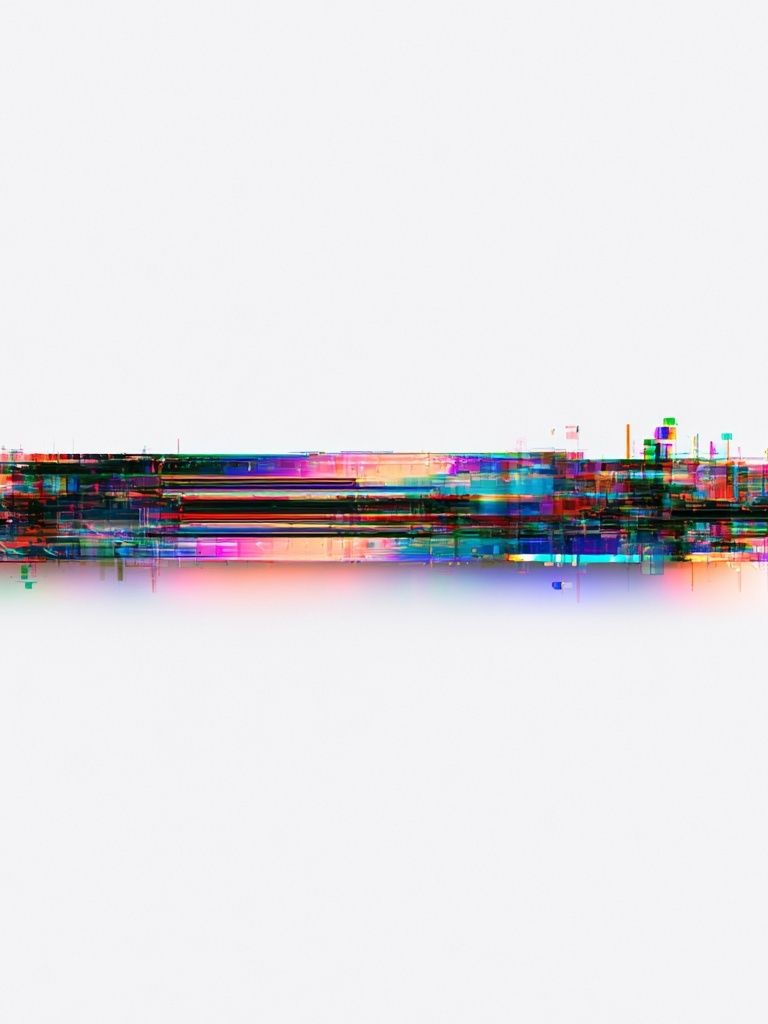 Neon Glitch Horizon Abstract Poster. poster — abstract art