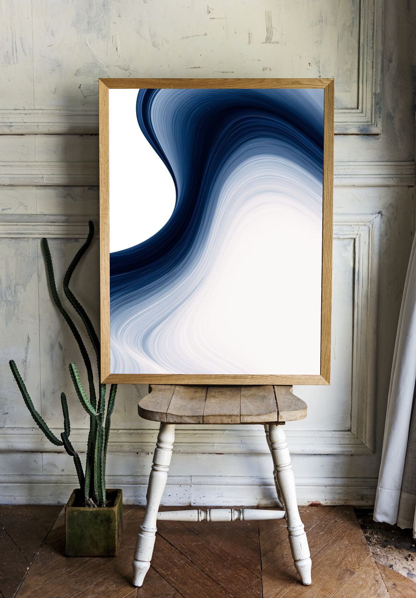 Midnight Flow Abstract Poster. — room view 1