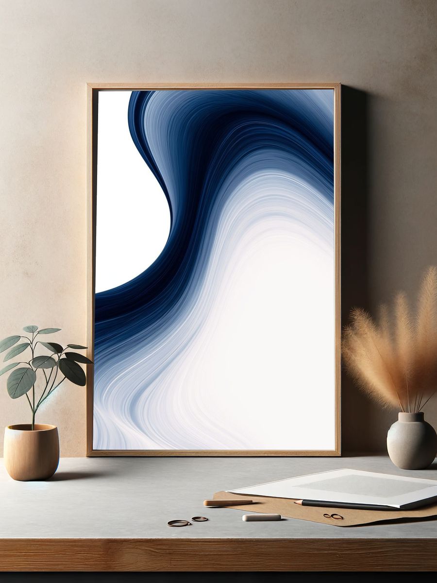 Midnight Flow Abstract Poster. — room view 2