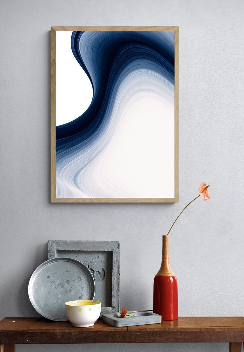 Midnight Flow Abstract Poster. — room view 3