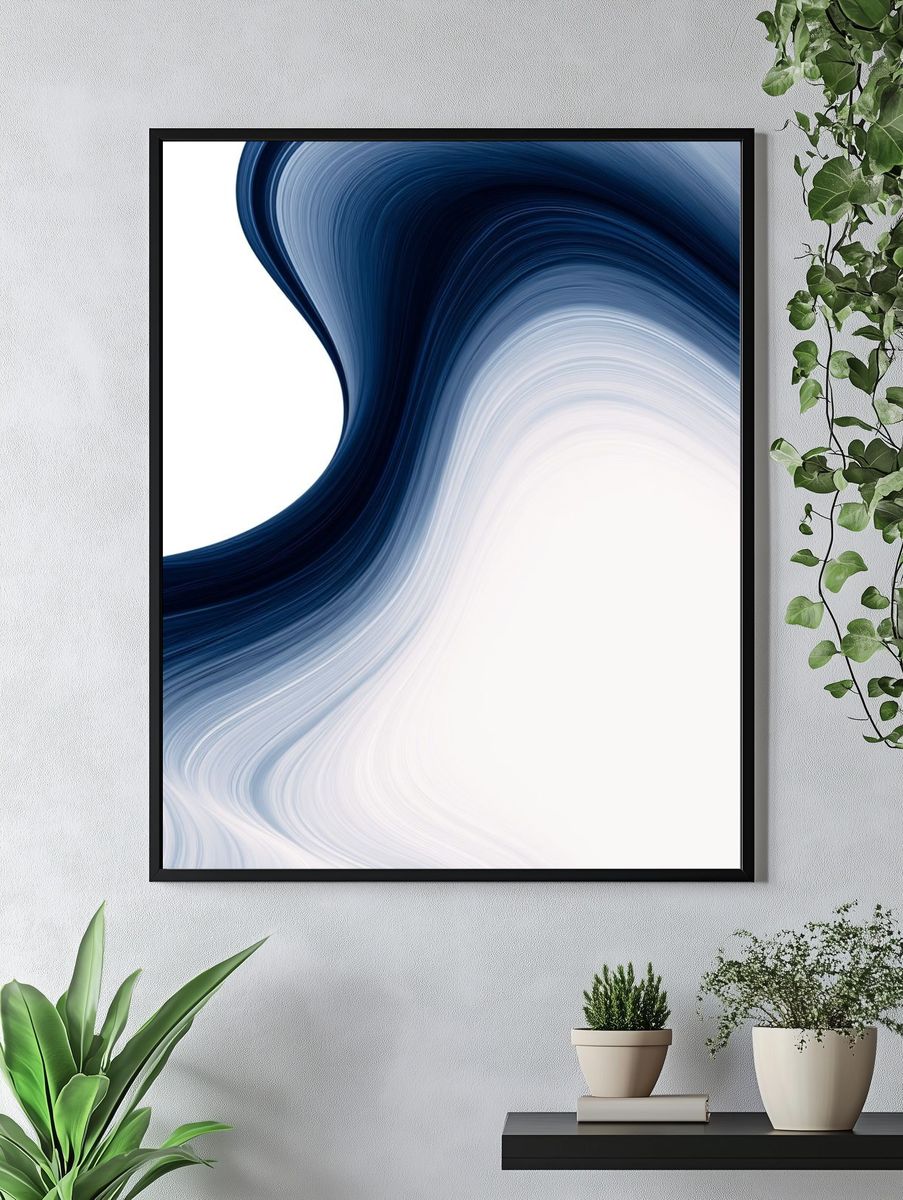 Midnight Flow Abstract Poster. — room view 4