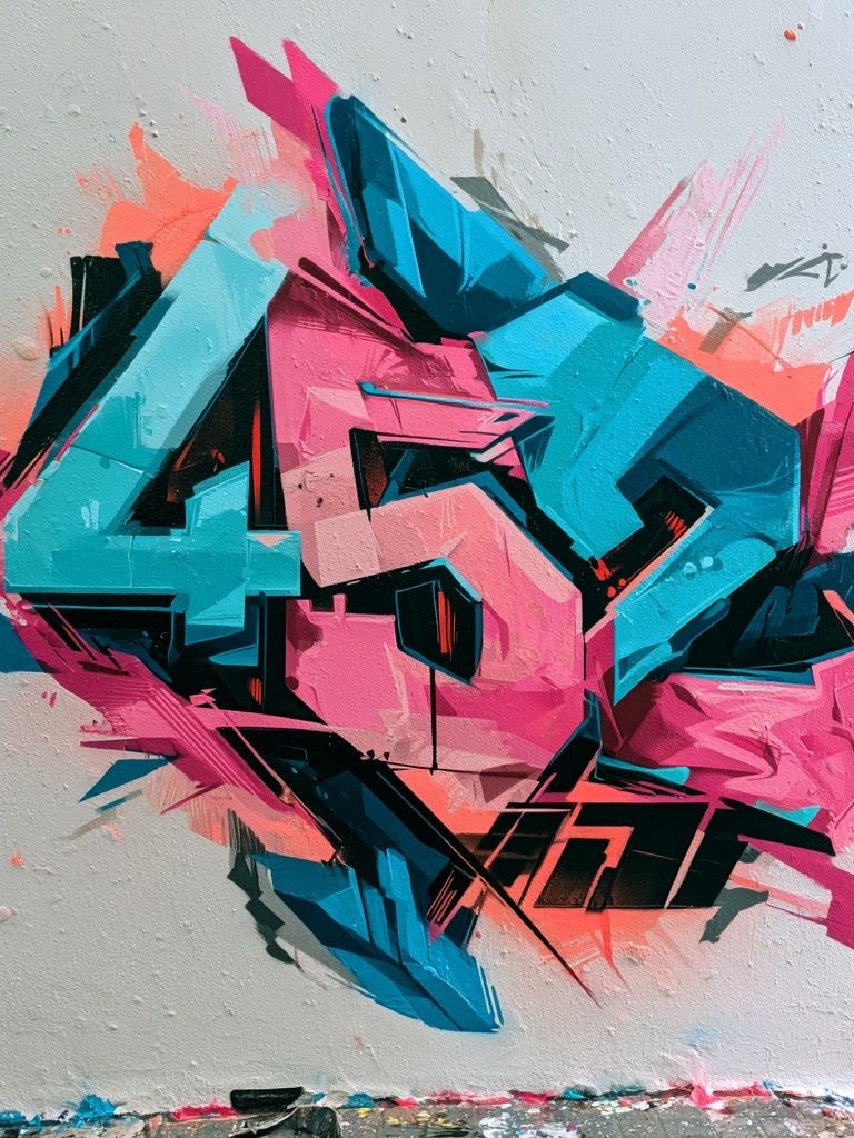 Neon Graffiti Abstract Poster. poster detail