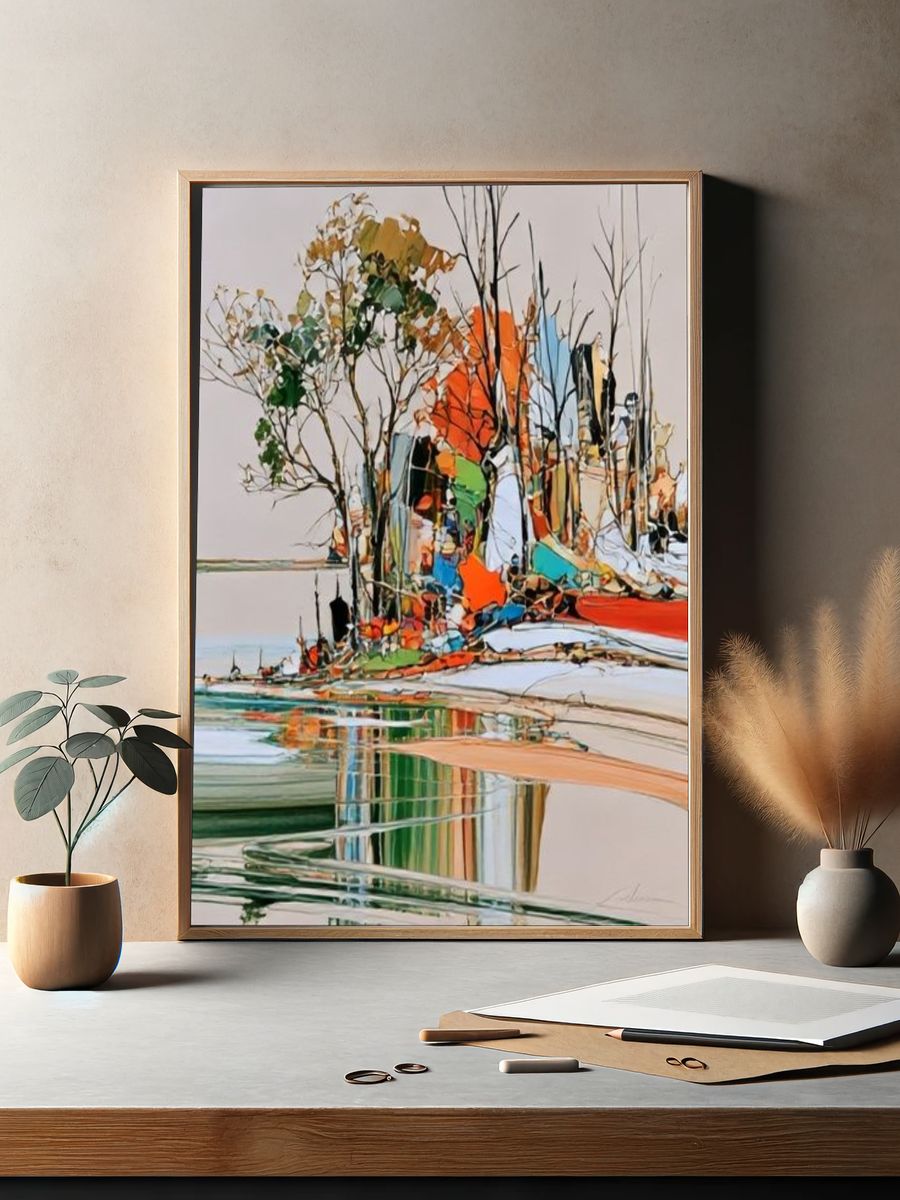 Abstract Landscape Colorful Poster. — room view 2