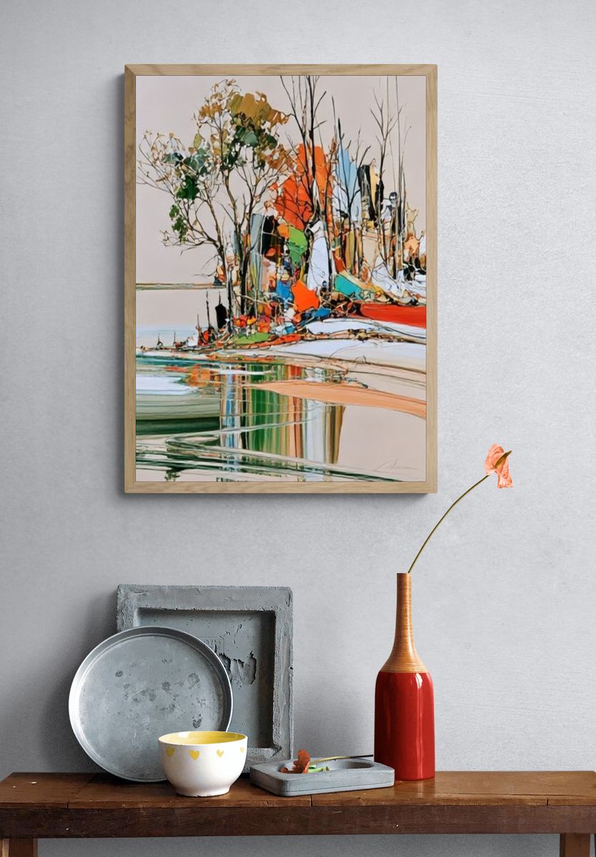 Abstract Landscape Colorful Poster. — room view 3