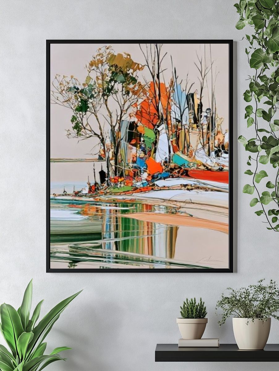 Abstract Landscape Colorful Poster. — room view 4