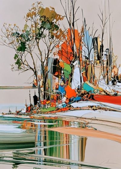 Abstract Landscape Colorful Poster. poster