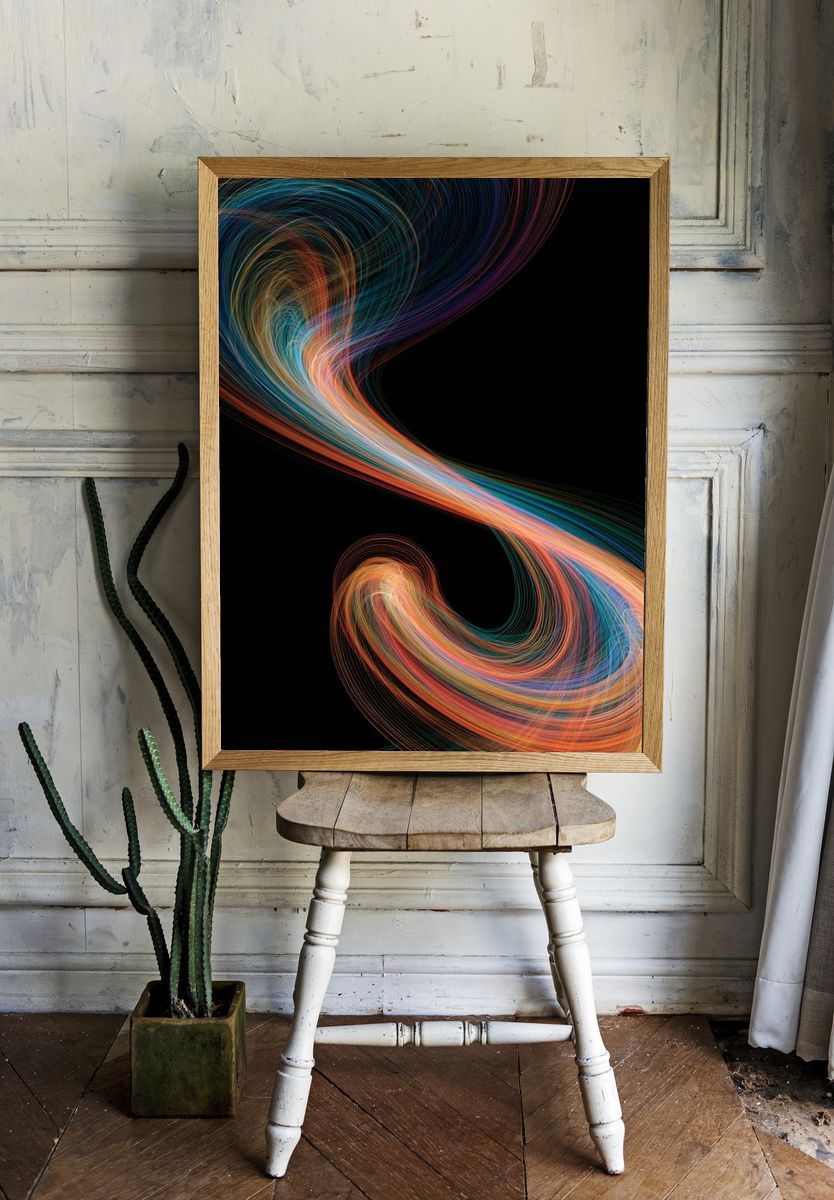 Chromatic Flow Abstract Poster. — room view 1