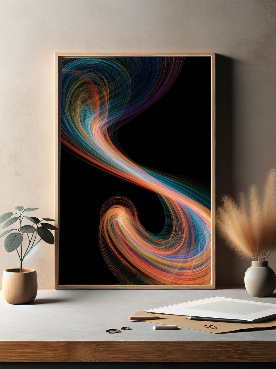 Chromatic Flow Abstract Poster. — room view 2