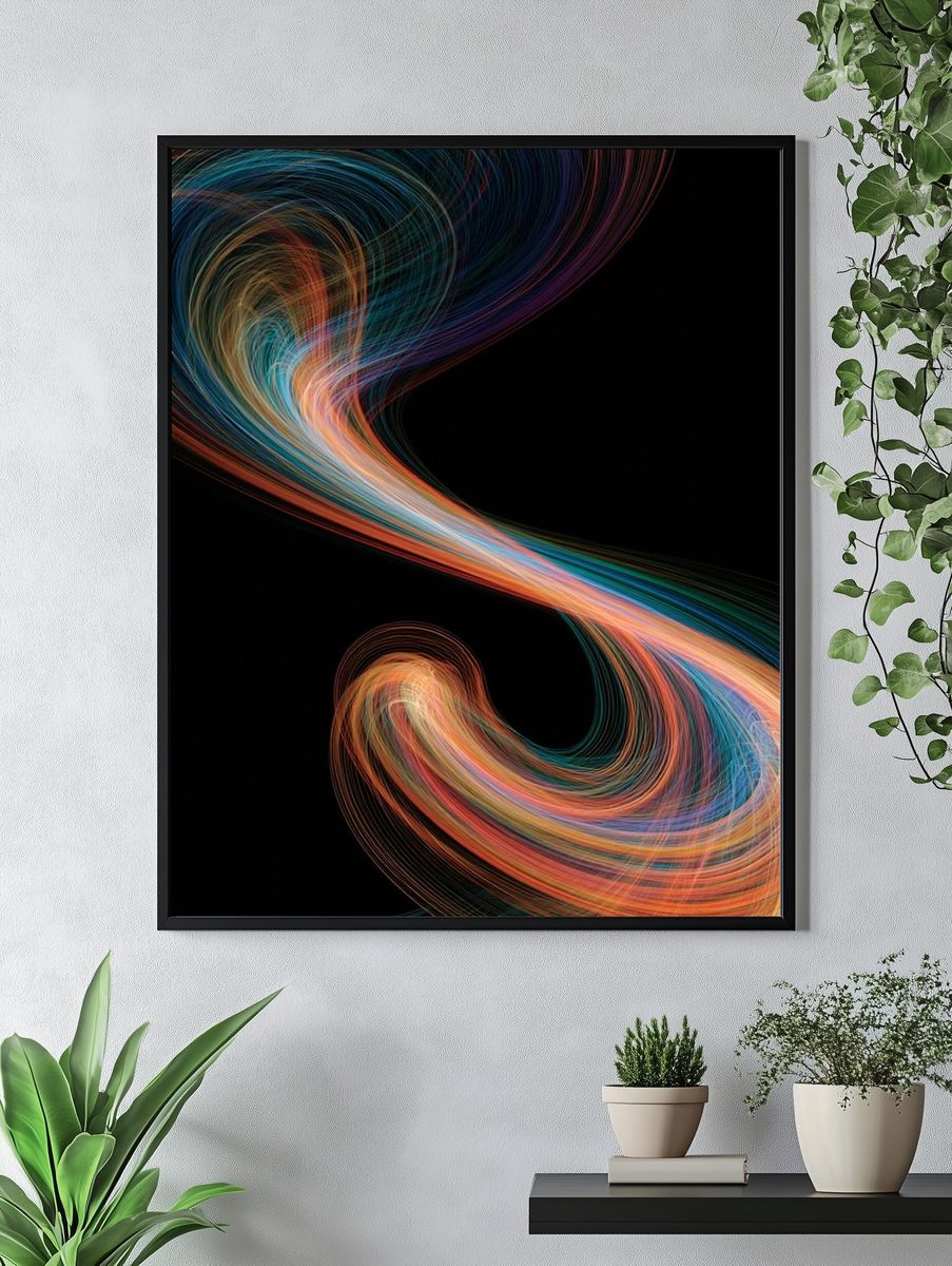 Chromatic Flow Abstract Poster. — room view 4
