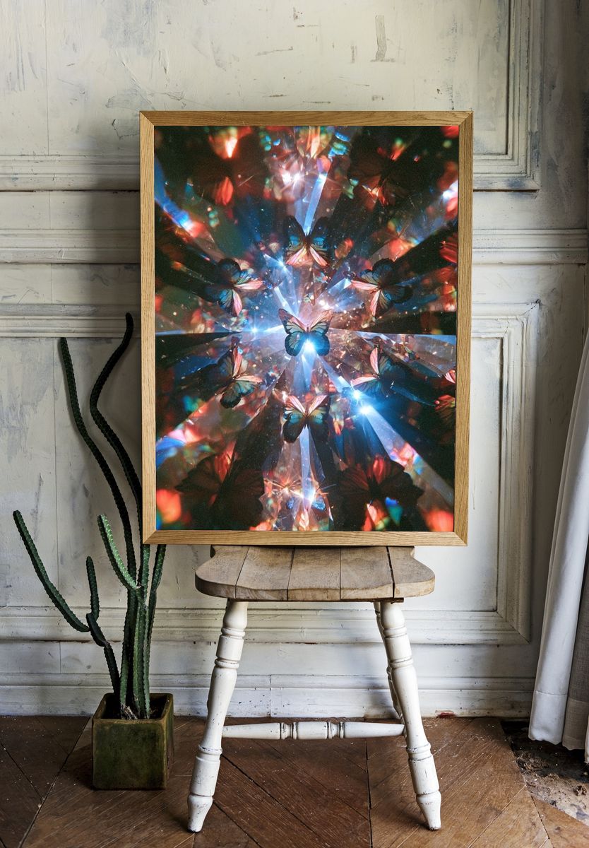 Butterfly Prism Abstract Poster. — room view 1
