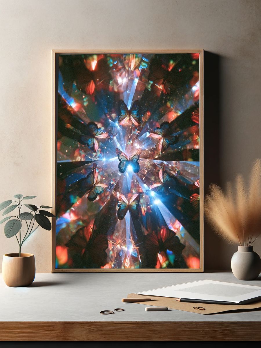 Butterfly Prism Abstract Poster. — room view 2