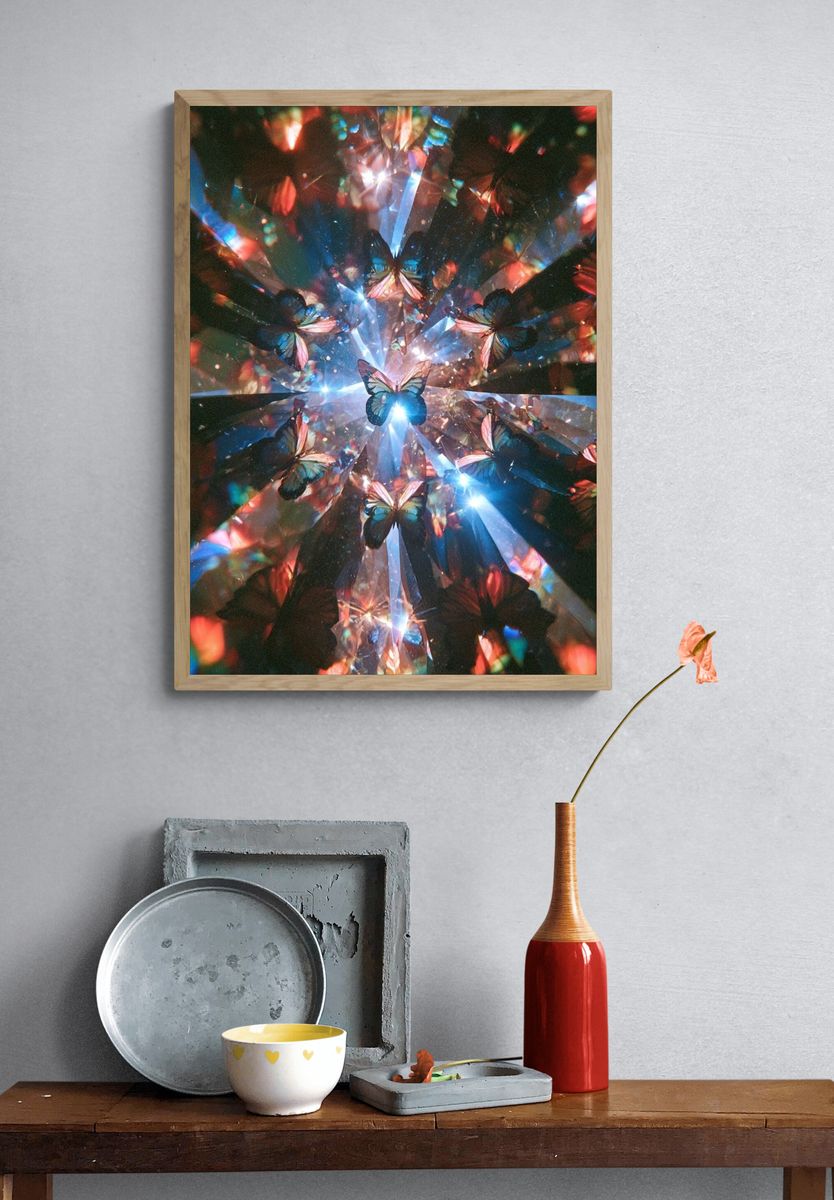 Butterfly Prism Abstract Poster. — room view 3