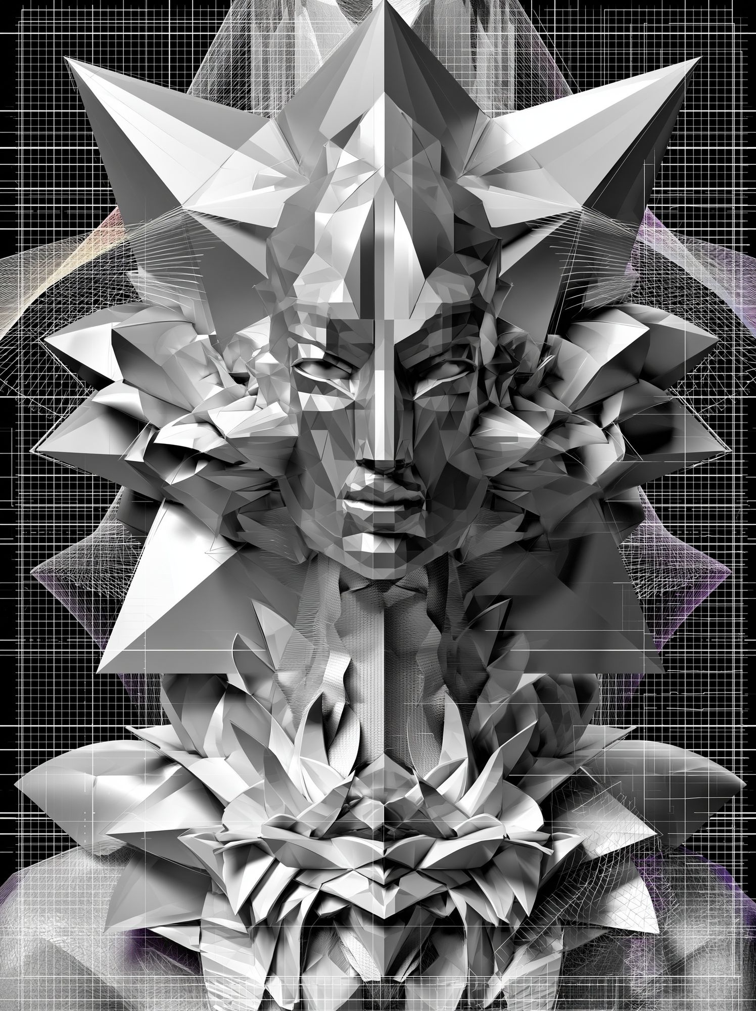 Geometric Mask Abstract Poster. poster — abstract art
