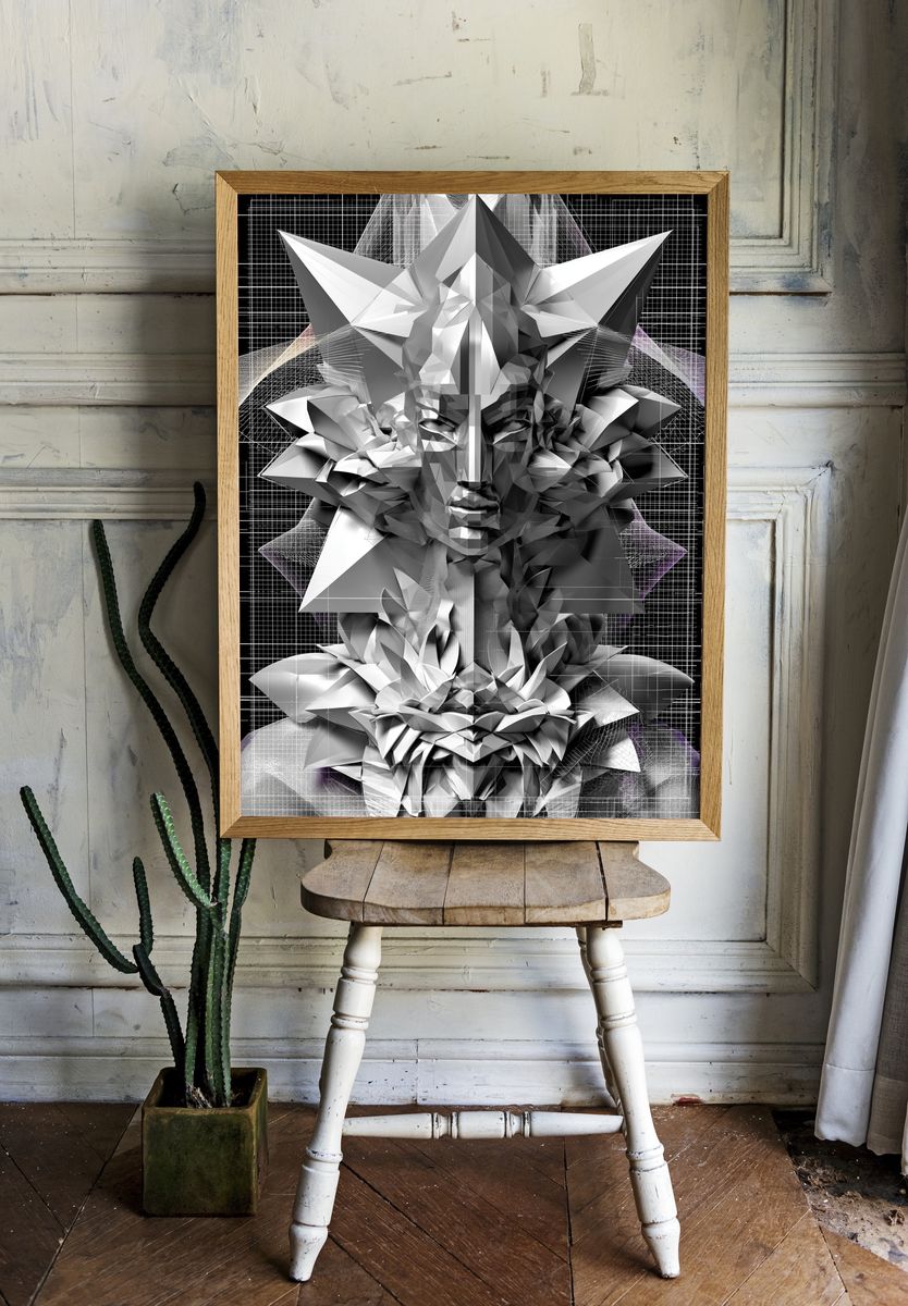 Geometric Mask Abstract Poster. — room view 1