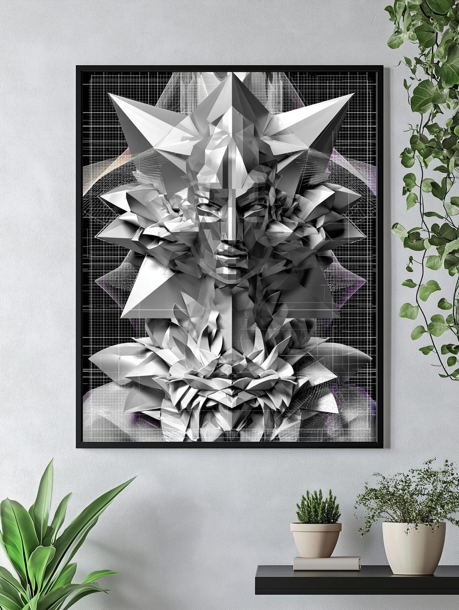 Geometric Mask Abstract Poster. — room view 4