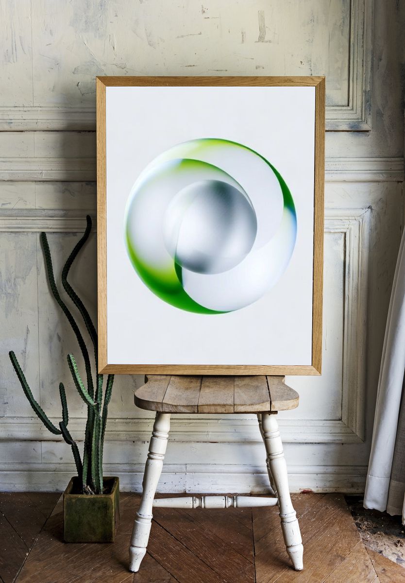 Green Orbital Abstract Poster. room preview