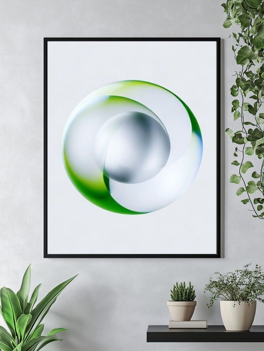Green Orbital Abstract Poster. — room view 4