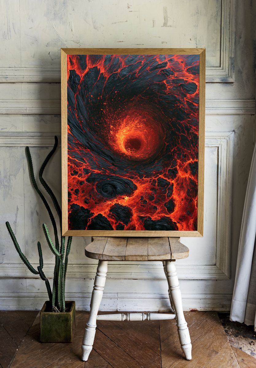 Molten Vortex Abstract Poster. room preview