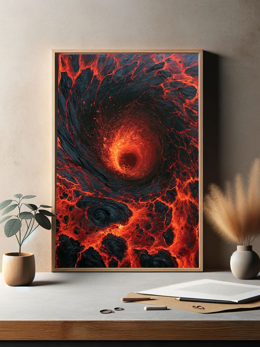 Molten Vortex Abstract Poster. — room view 2
