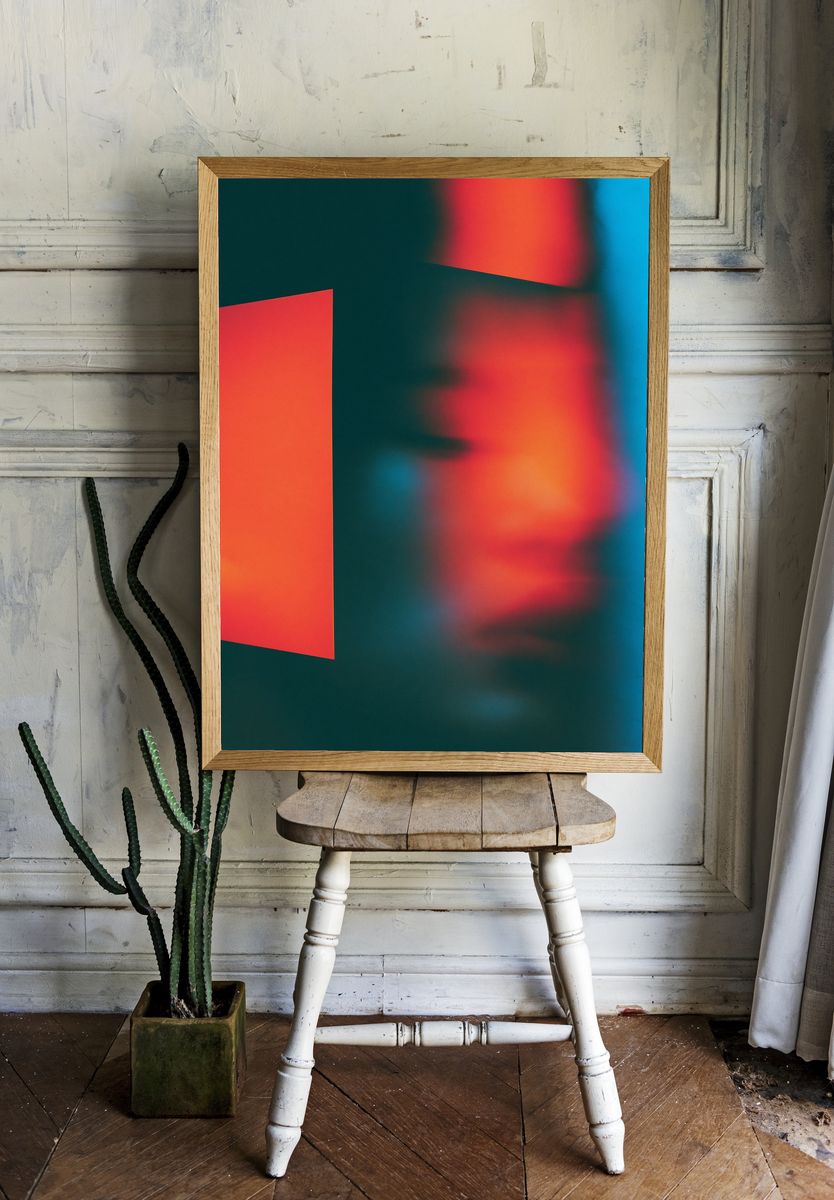 Neon Blur Abstract Poster. room preview