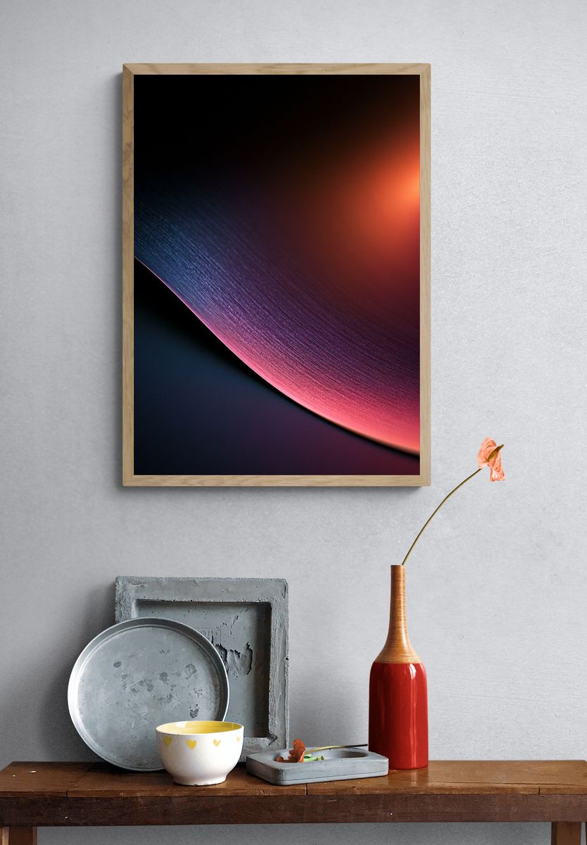 Neon Curve Abstract Poster. — room view 3