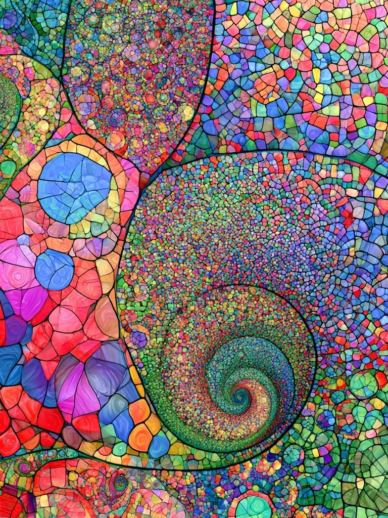 Colorful Mosaic Spiral Abstract Poster. poster — abstract art