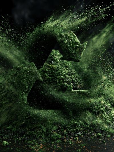 Green Particle Burst Abstract Poster. poster
