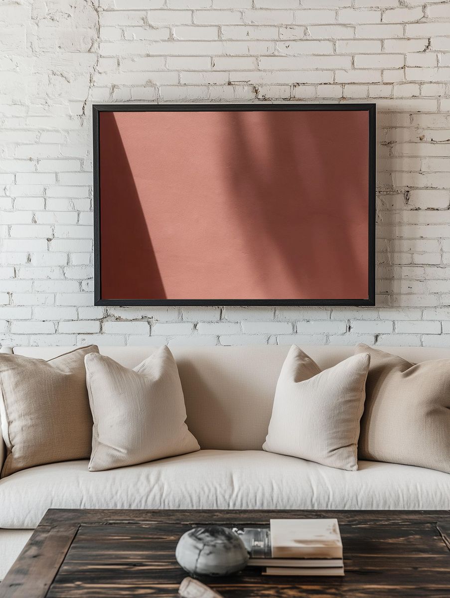 Blank pink wall with shadows. — room view 1