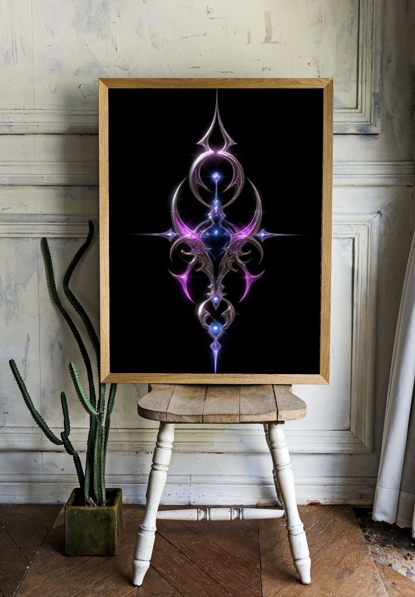 Celestial Sigil Abstract Poster. — room view 1