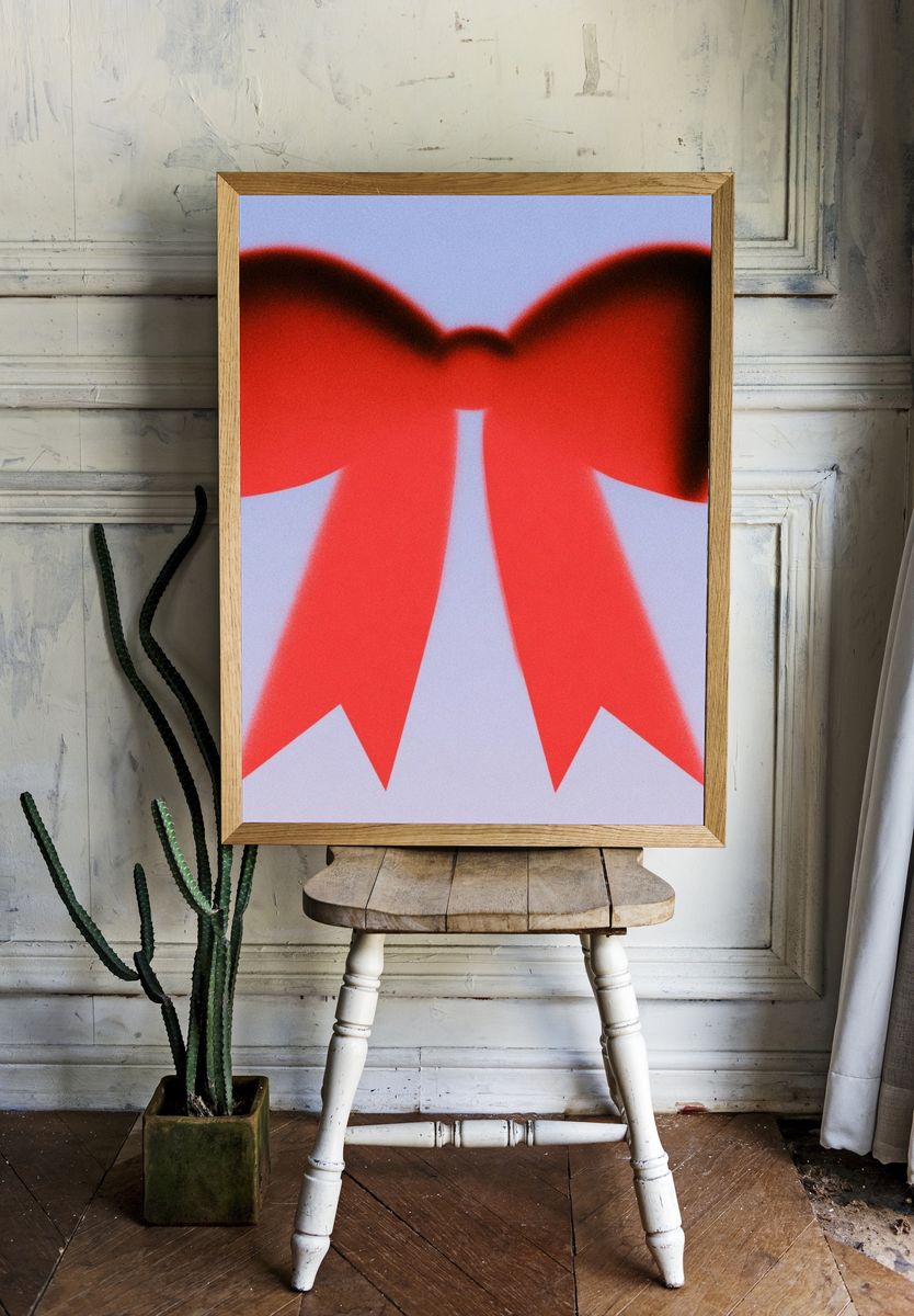 Red Bow Abstract Poster. room preview
